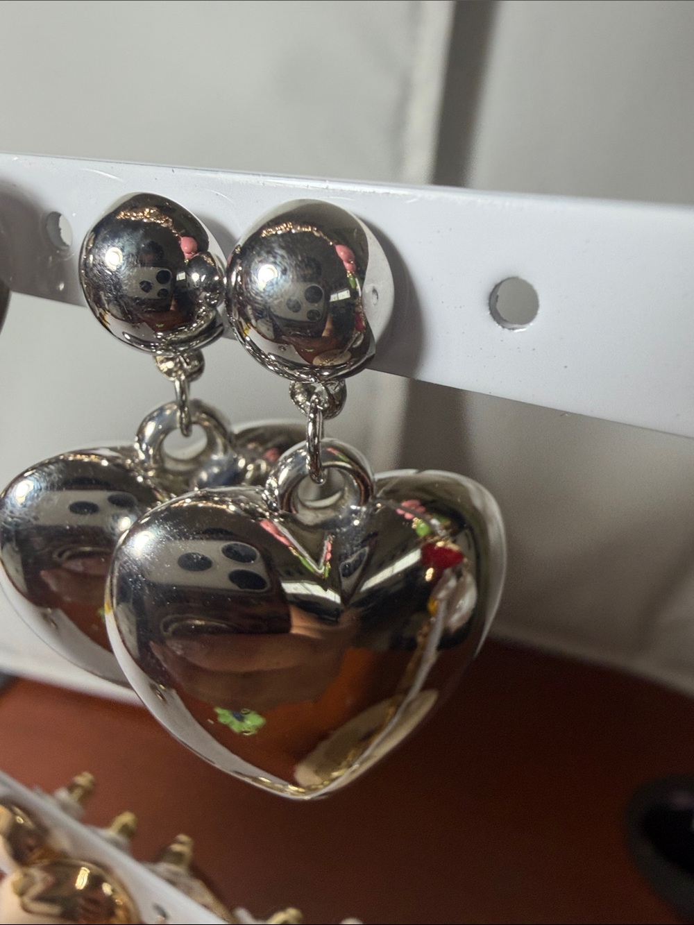 Silver Heart Drop Earrings - Polished Silver Women Jewelry